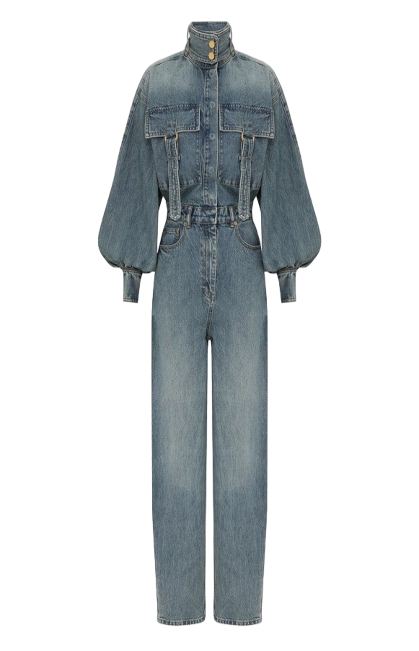 Load image into Gallery viewer, The illustration denim boilersuit