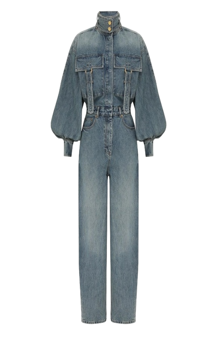 The illustration denim boilersuit