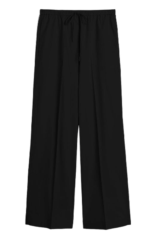 Cotton drawstring trousers black