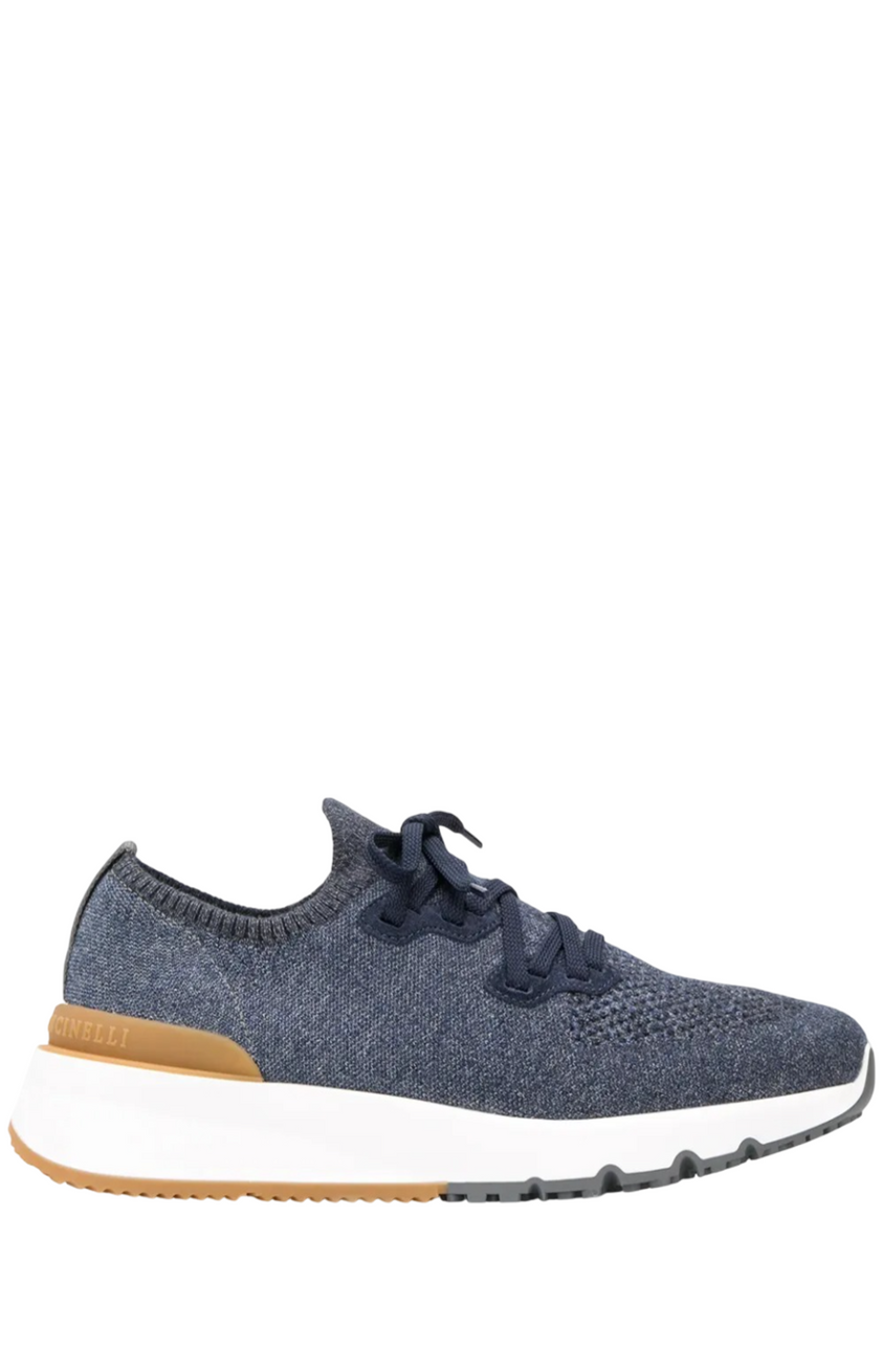 Mesh knitted lace up sneakers