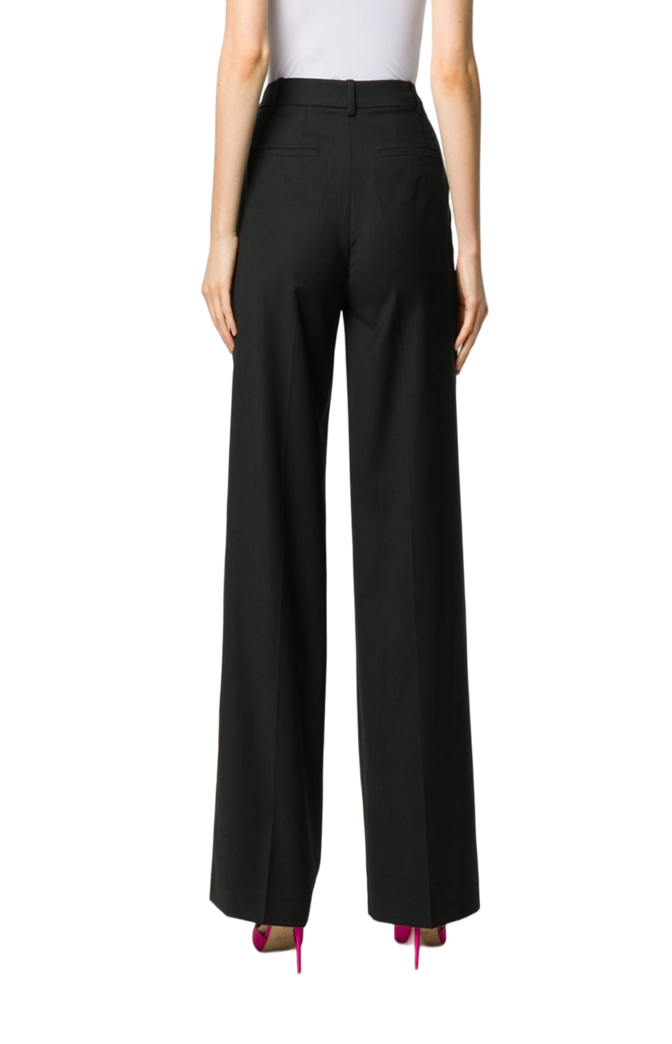 Flared wool trousers