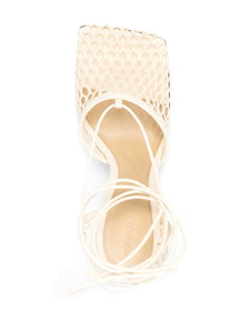 Stretch mesh-panel sandals