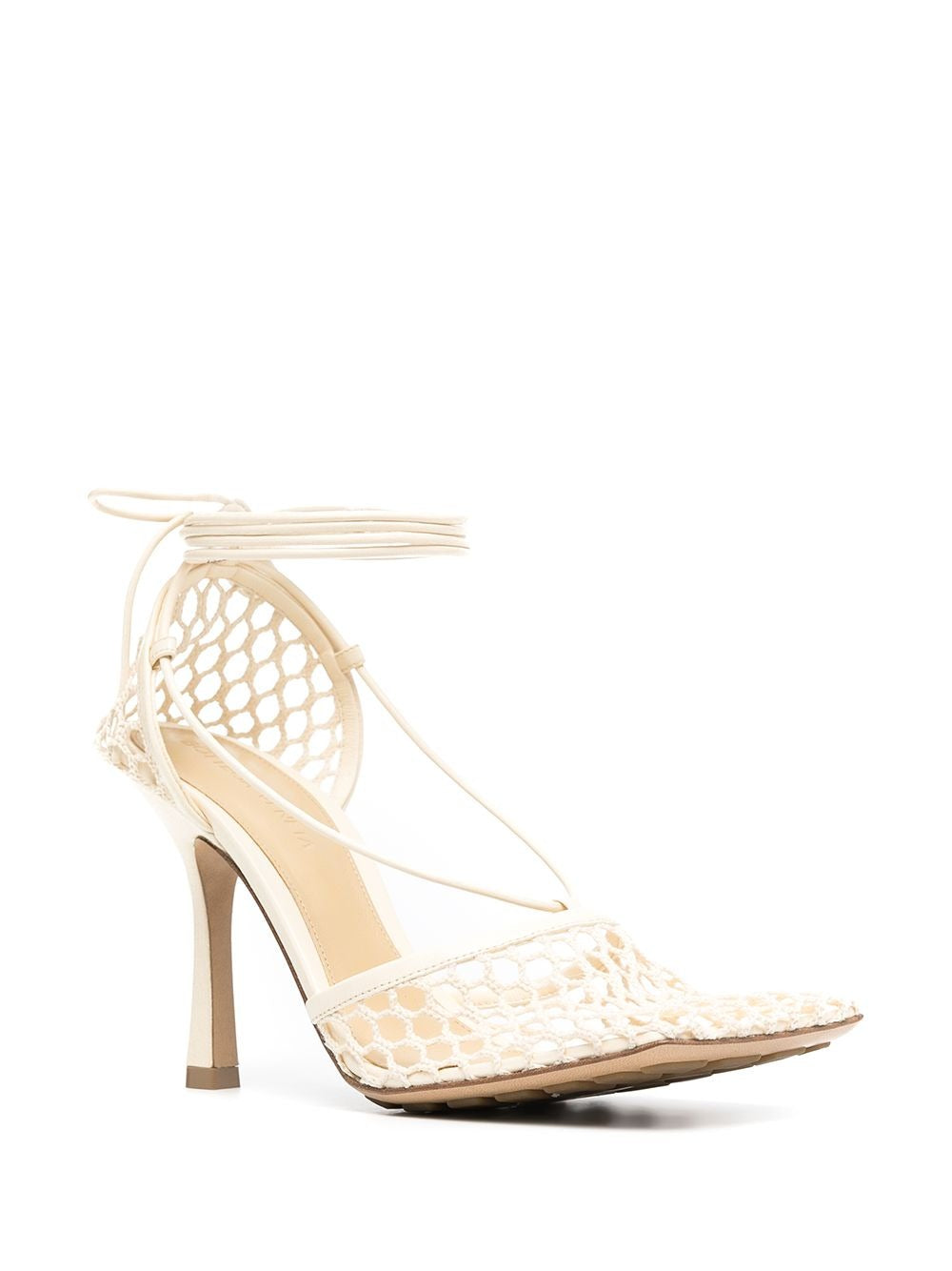 Stretch mesh-panel sandals