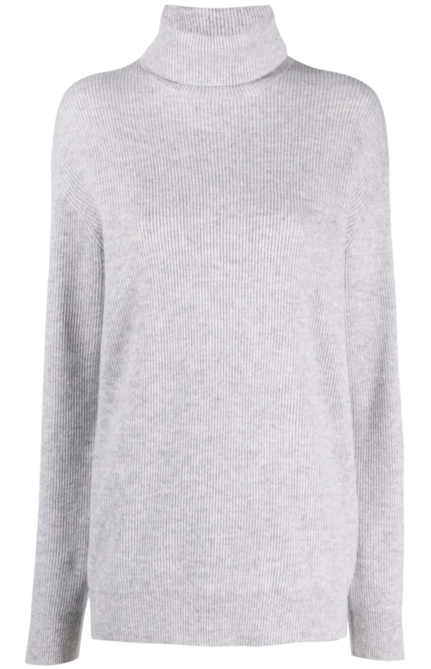 Ribbed-knit roll-neck jumper