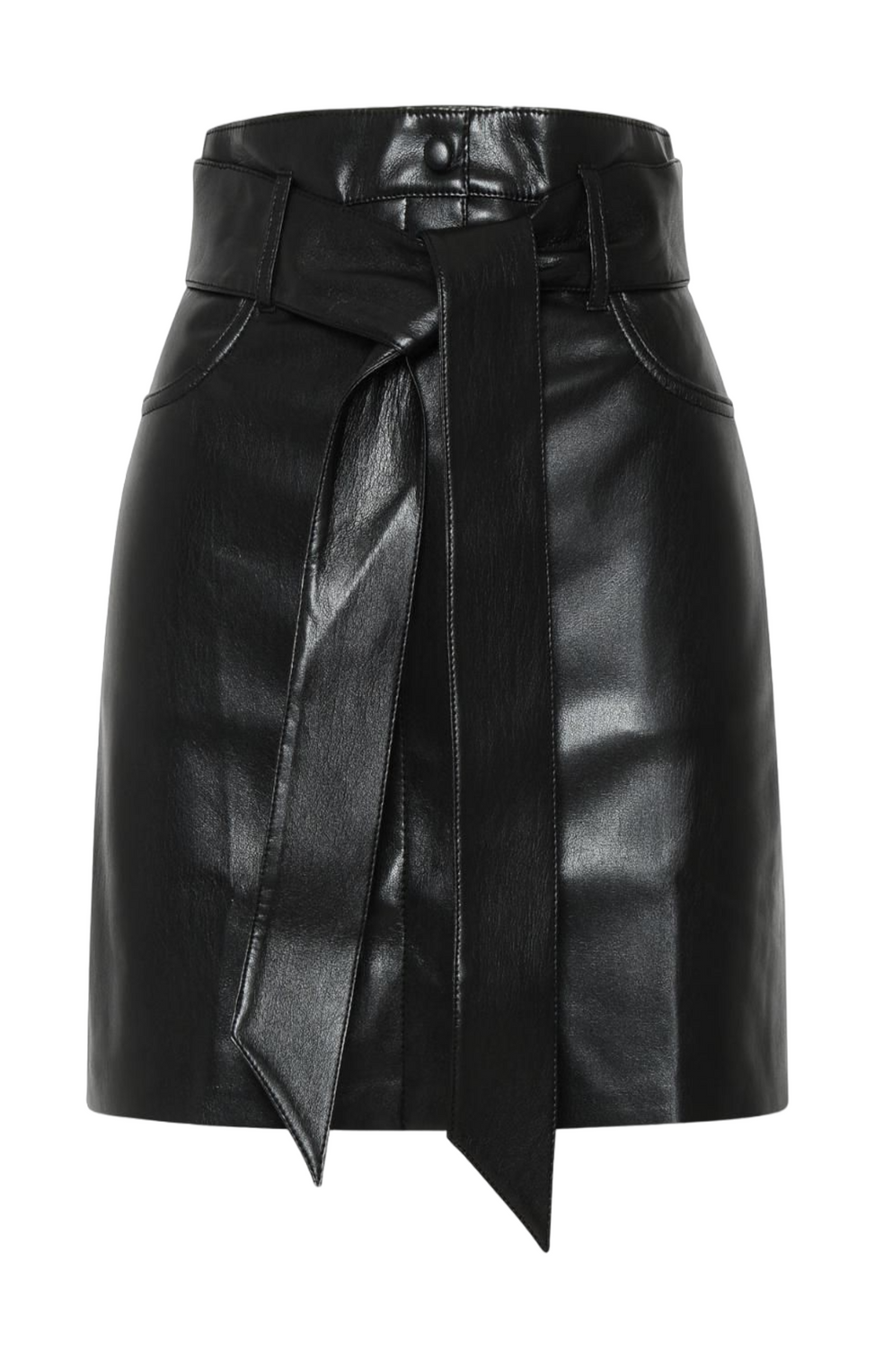 A-line belted mini skirt