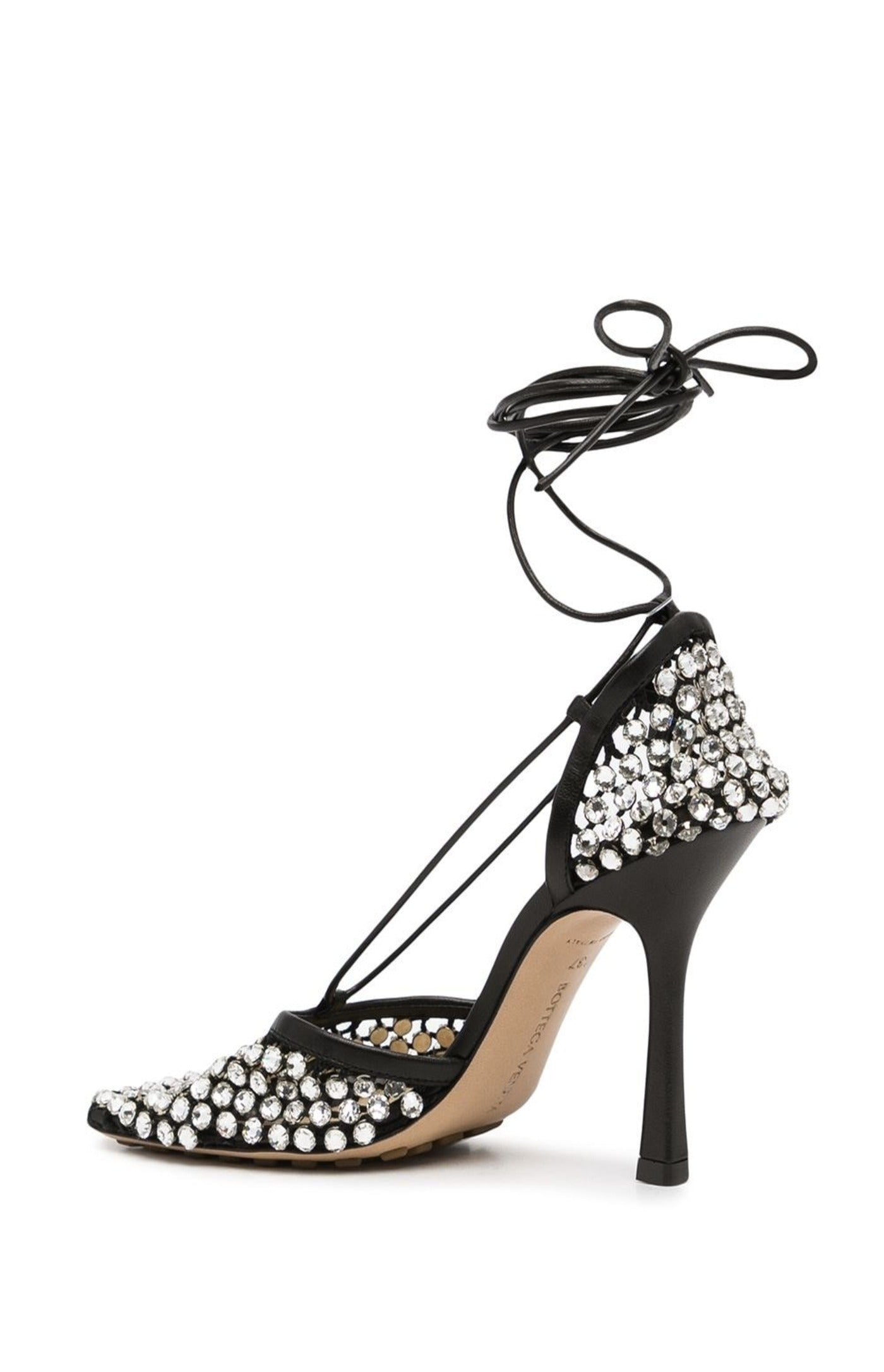 Load image into Gallery viewer, Crystal-embellished tie-ankle sandals