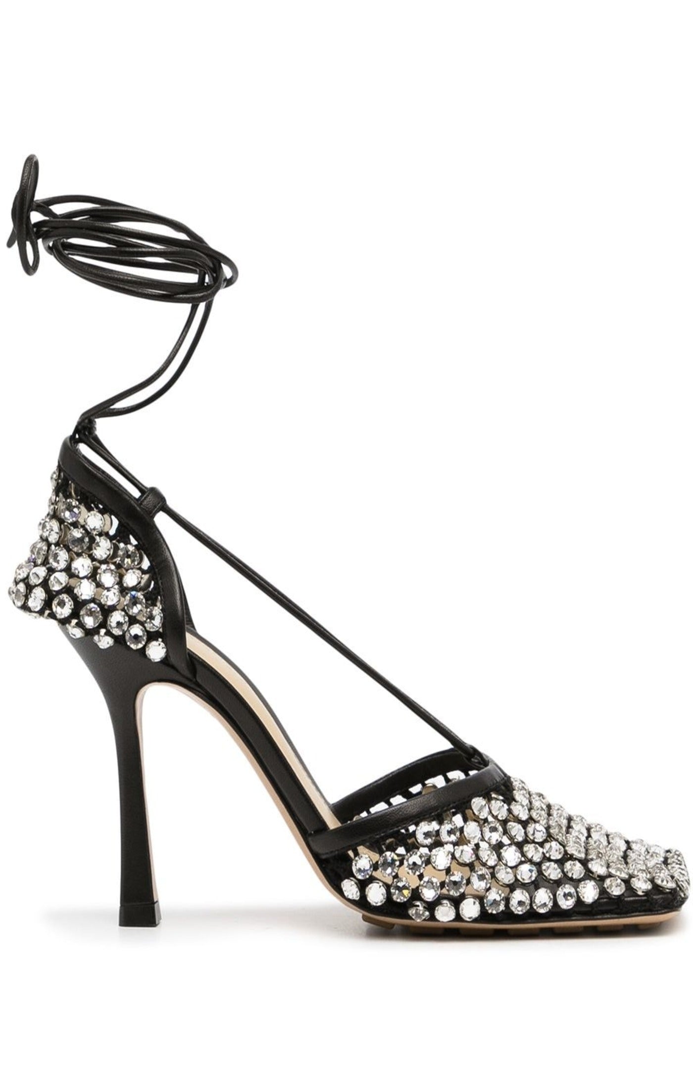 Load image into Gallery viewer, Crystal-embellished tie-ankle sandals