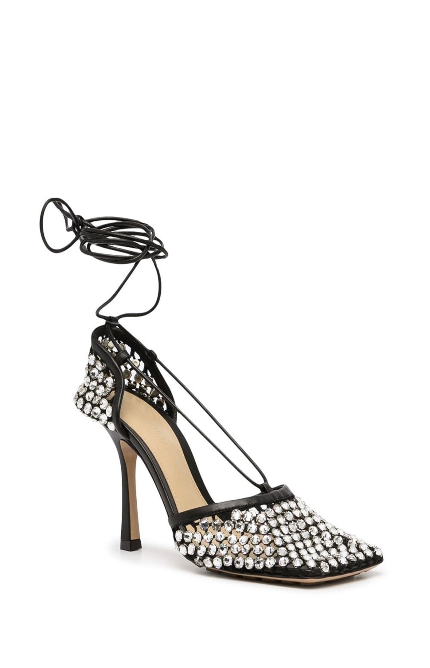 Load image into Gallery viewer, Crystal-embellished tie-ankle sandals