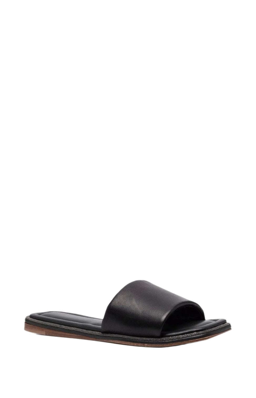 Monili-embellished leather slides