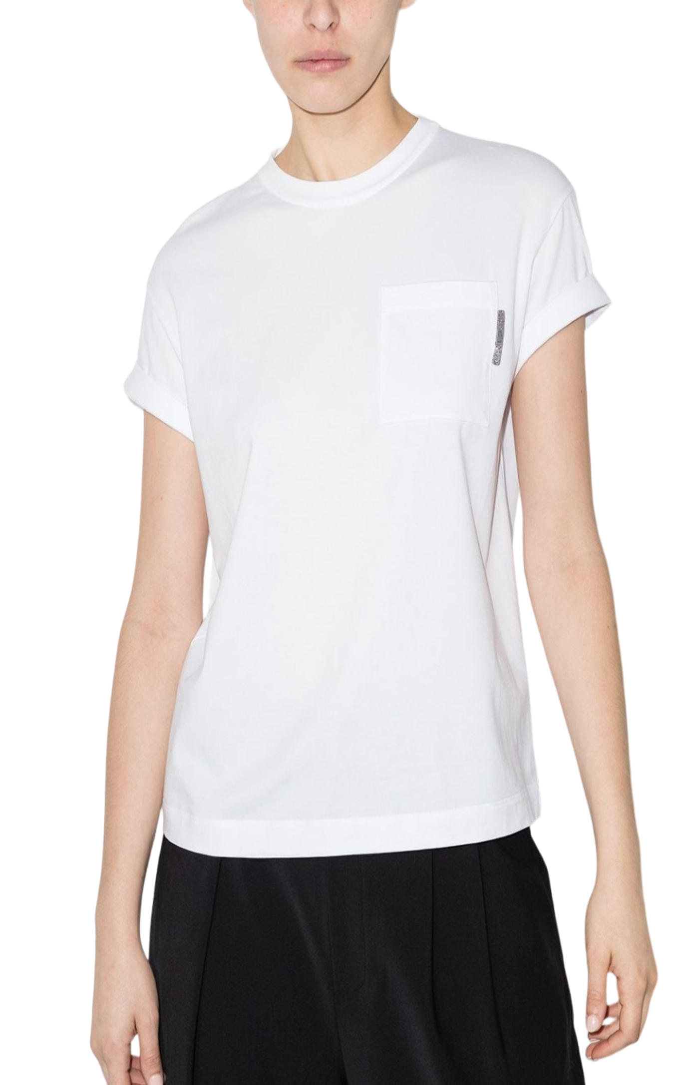 Load image into Gallery viewer, Monili crew-neck cotton T-shirt