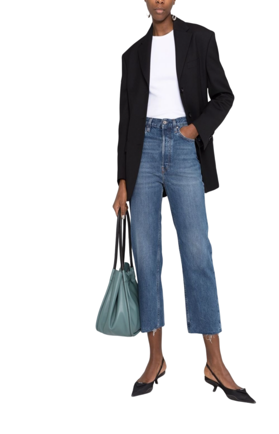 Cropped straight-leg jeans