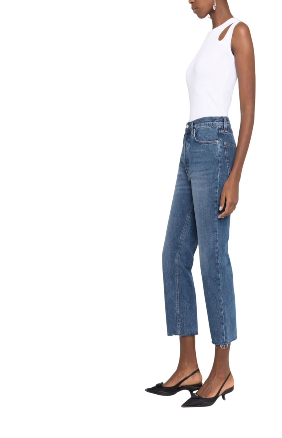 Cropped straight-leg jeans