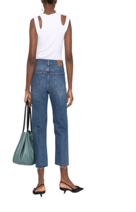 Cropped straight-leg jeans