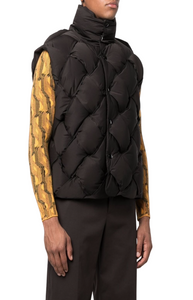 Intrecciato padded gilet