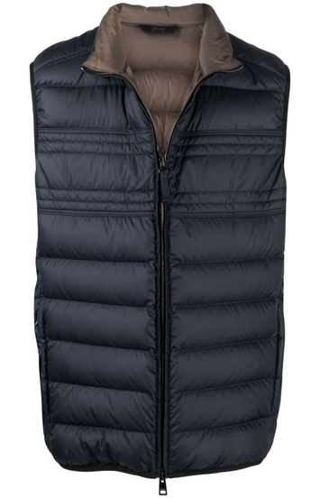 Quilted-finish down gilet