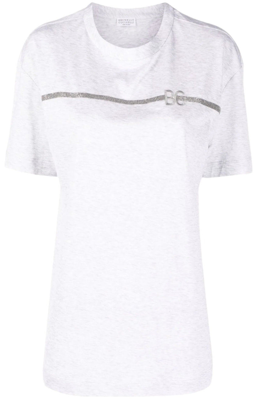 Monili-chain embroidered-logo T-Shirt