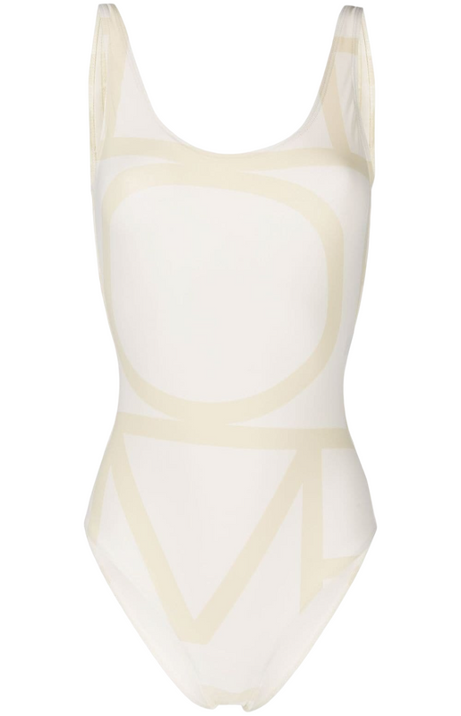 Monogram low-back swimsuit