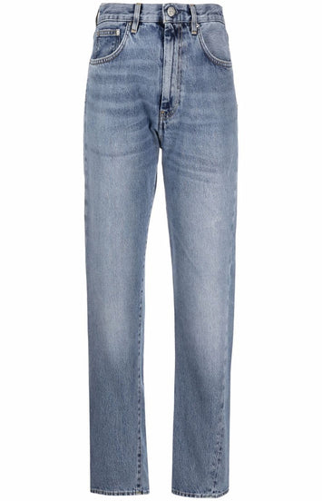 Twisted-seam straight jeans