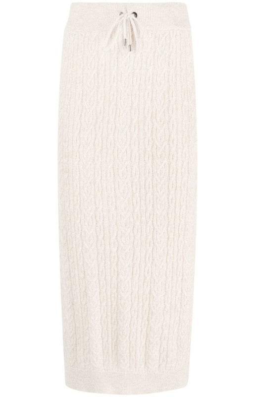 Cable-knit midi skirt