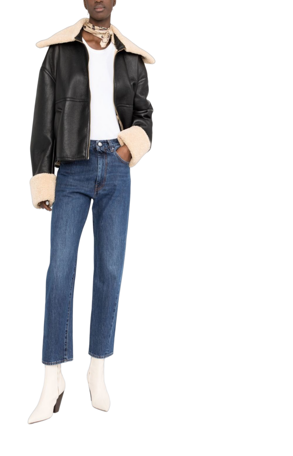 Cropped straight-leg jeans