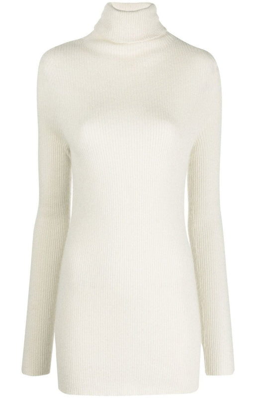 Ribbed-knit roll-neck top