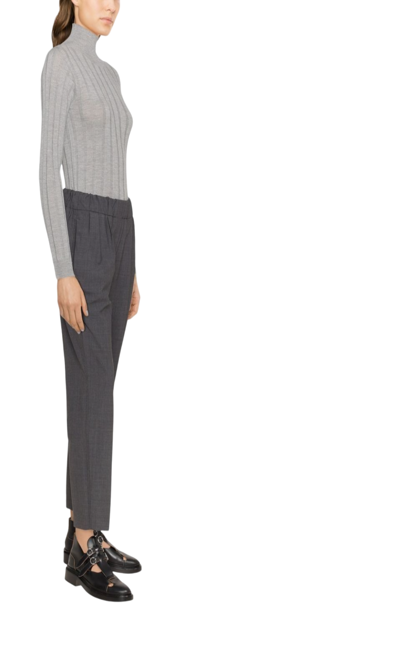 Load image into Gallery viewer, Ribbed high-neck knitted top