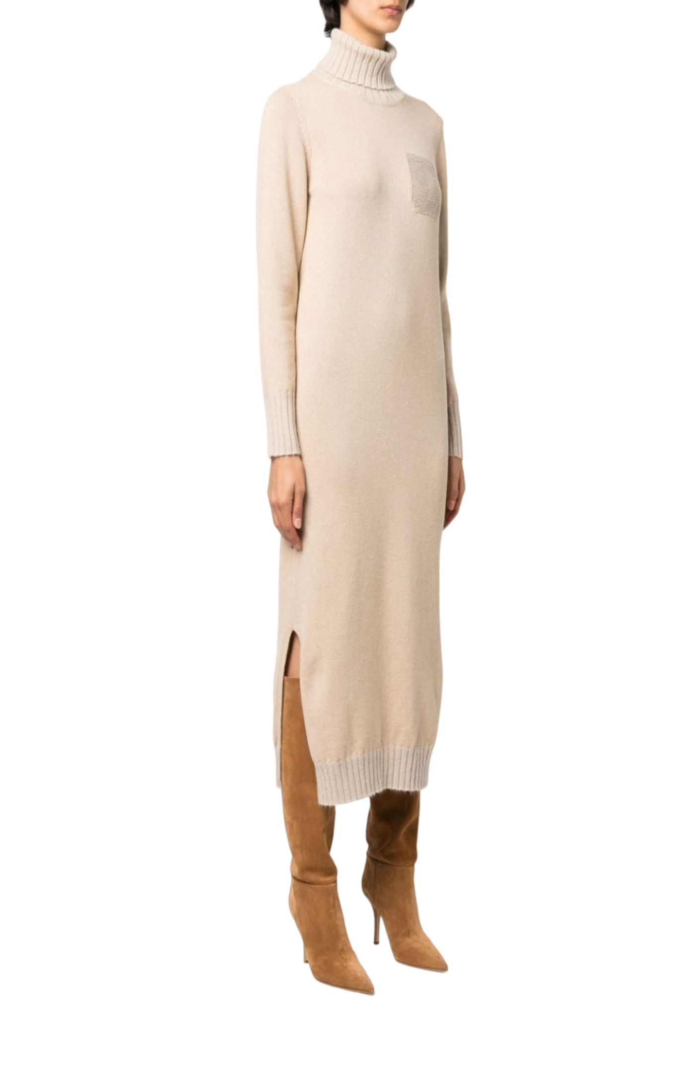 Load image into Gallery viewer, Roll-neck knitted jumper dress