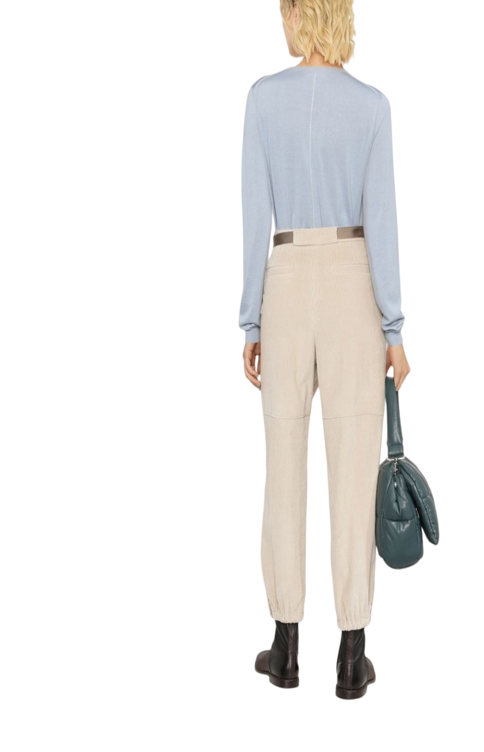 Belted cropped trousers