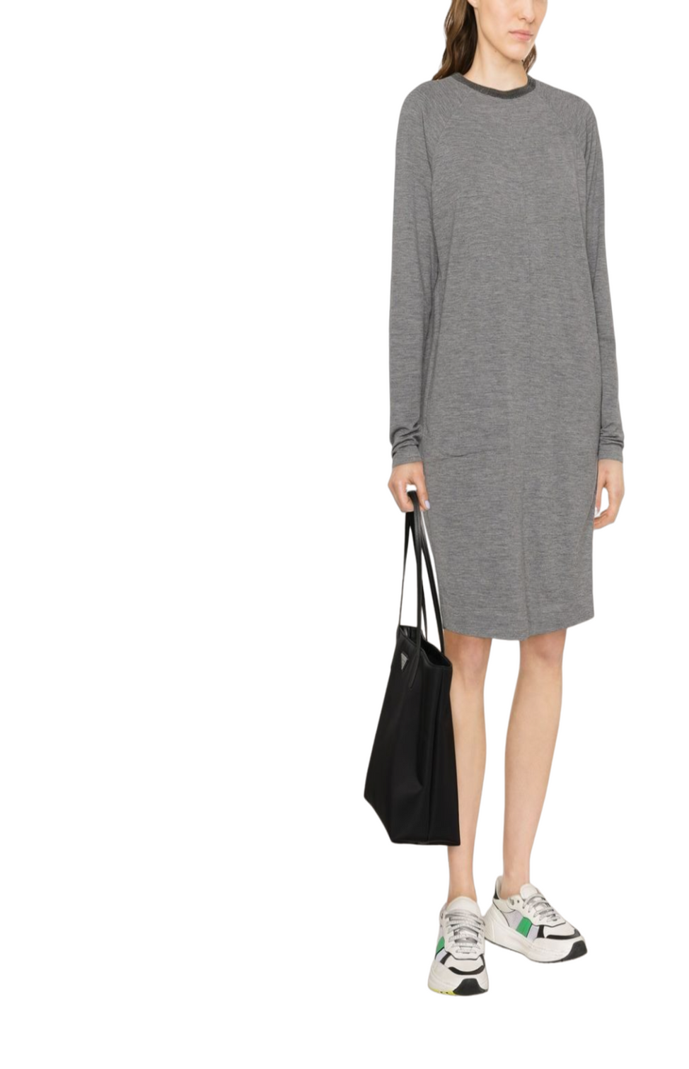 Monili-trim knitted dress