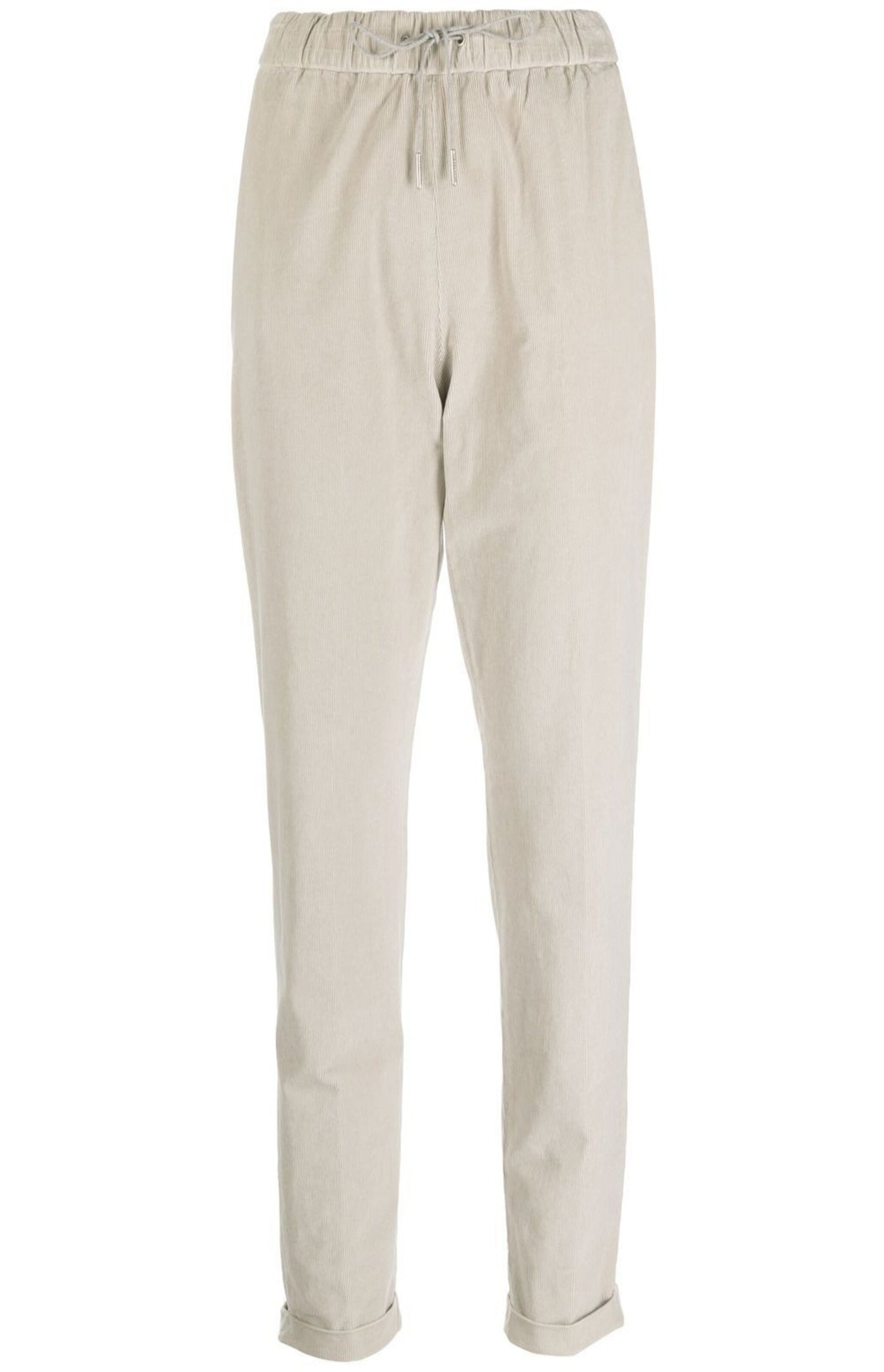 High-waist drawstring trousers