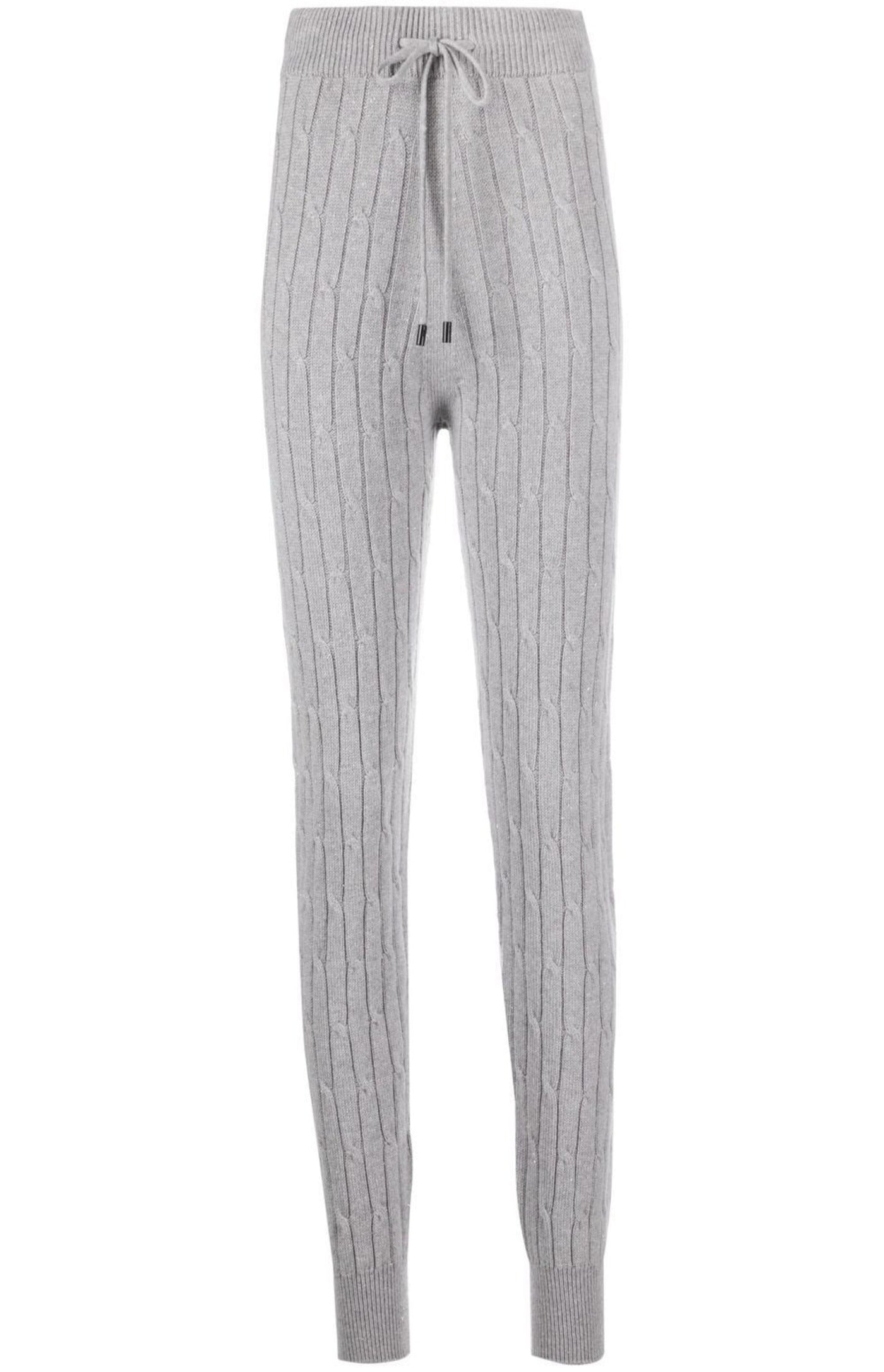 Load image into Gallery viewer, Cable-knit drawstring track pants