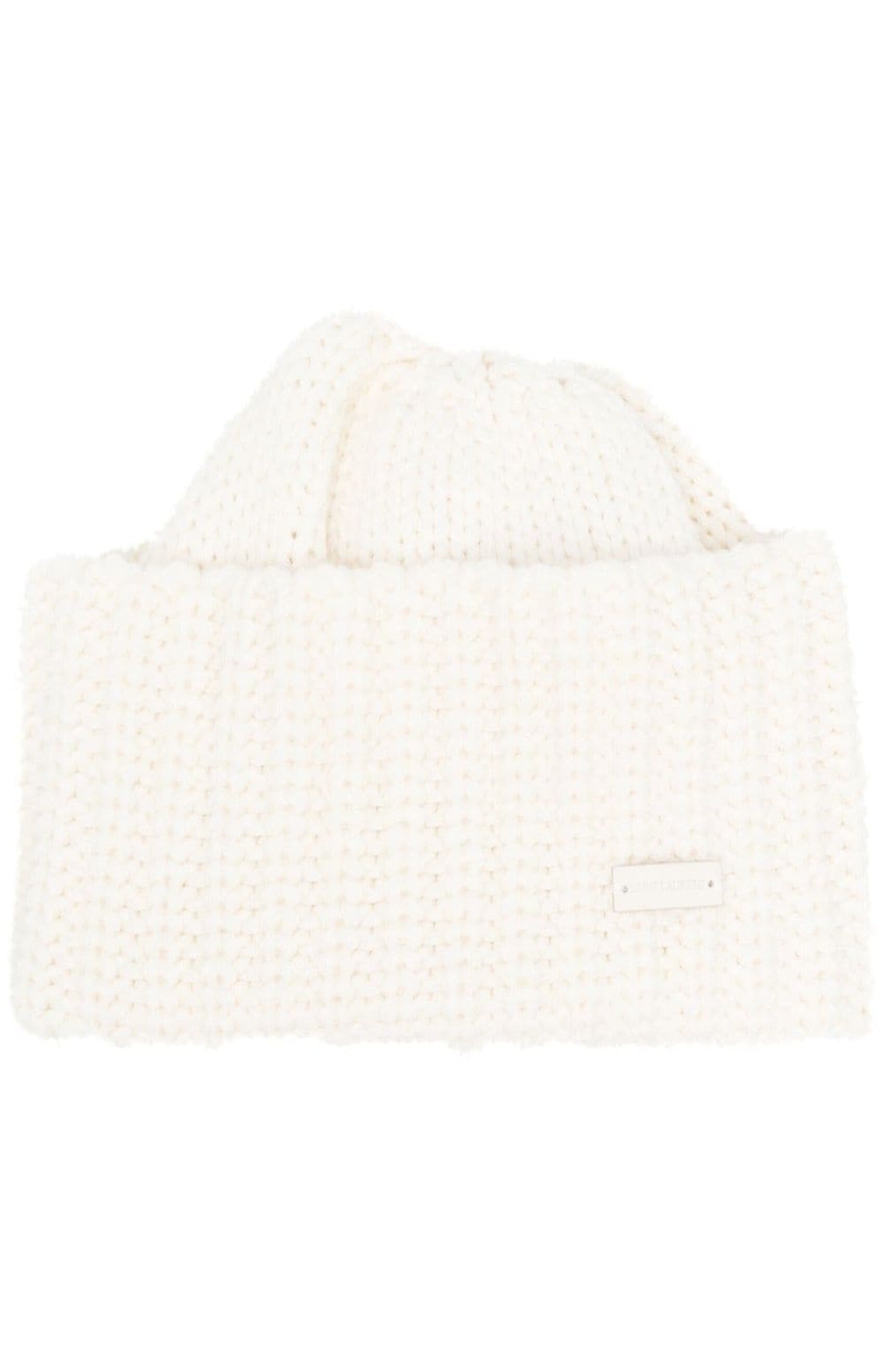 Logo-plaque chunky knit cashmere beanie