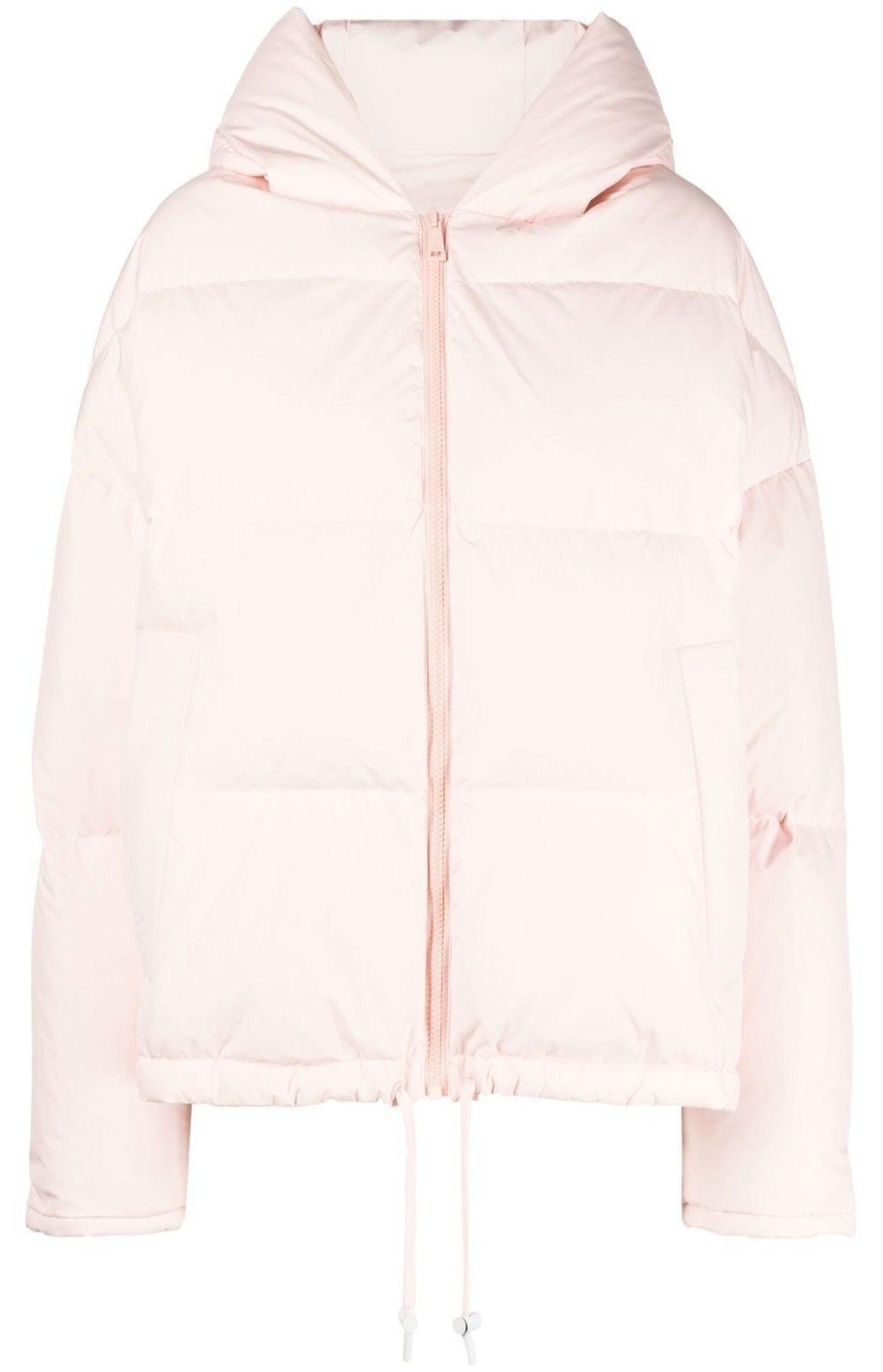 Down jacket with drawstring