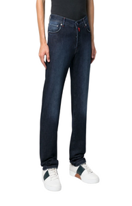 Straight-leg denim jeans