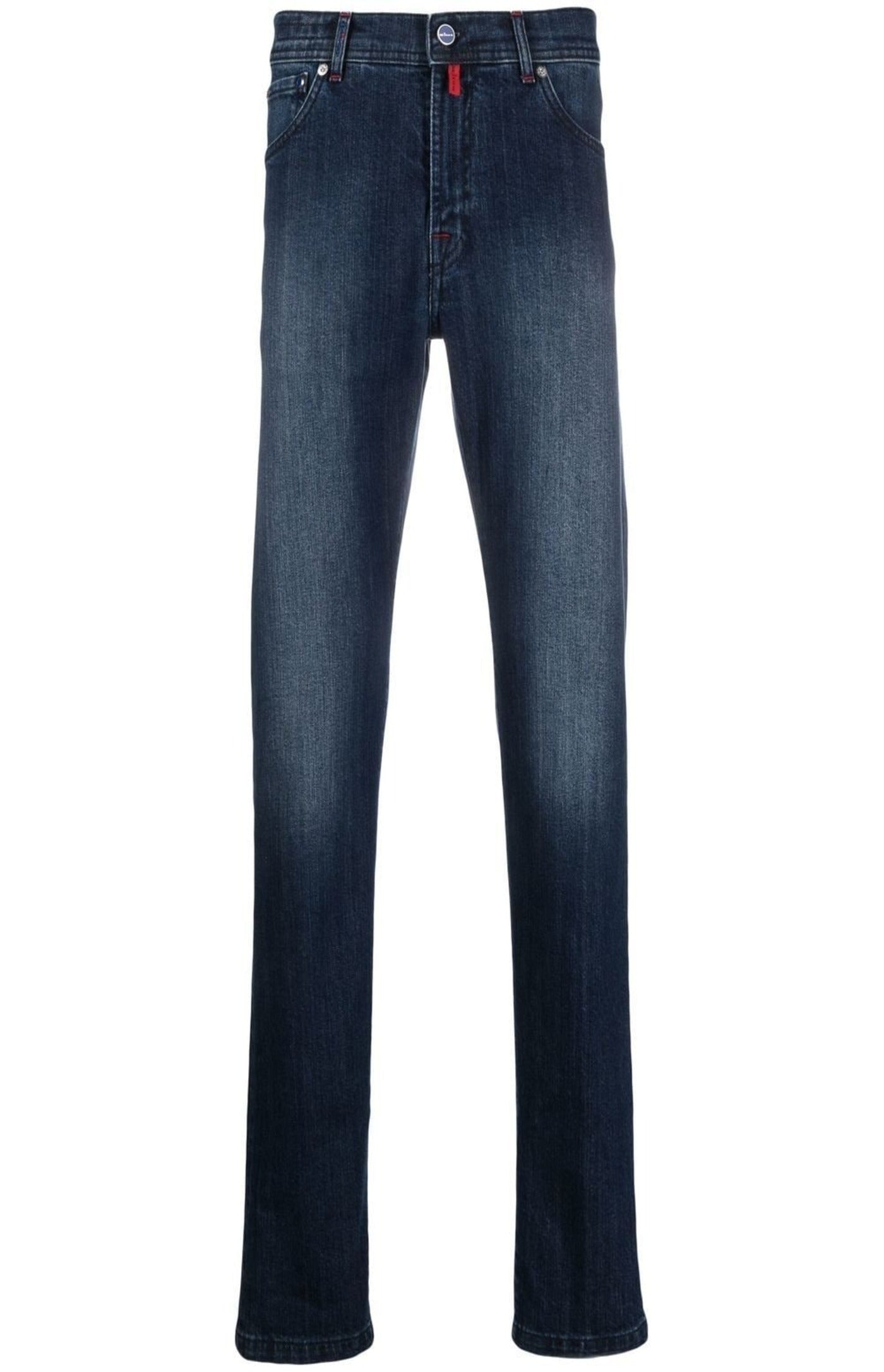 Dark-wash straight-leg jeans