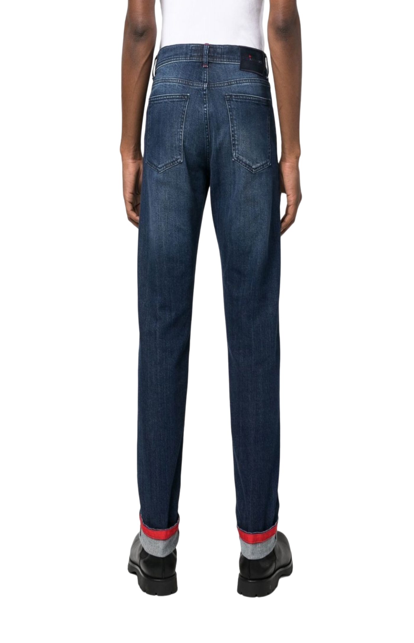 Load image into Gallery viewer, Dark-wash straight-leg jeans