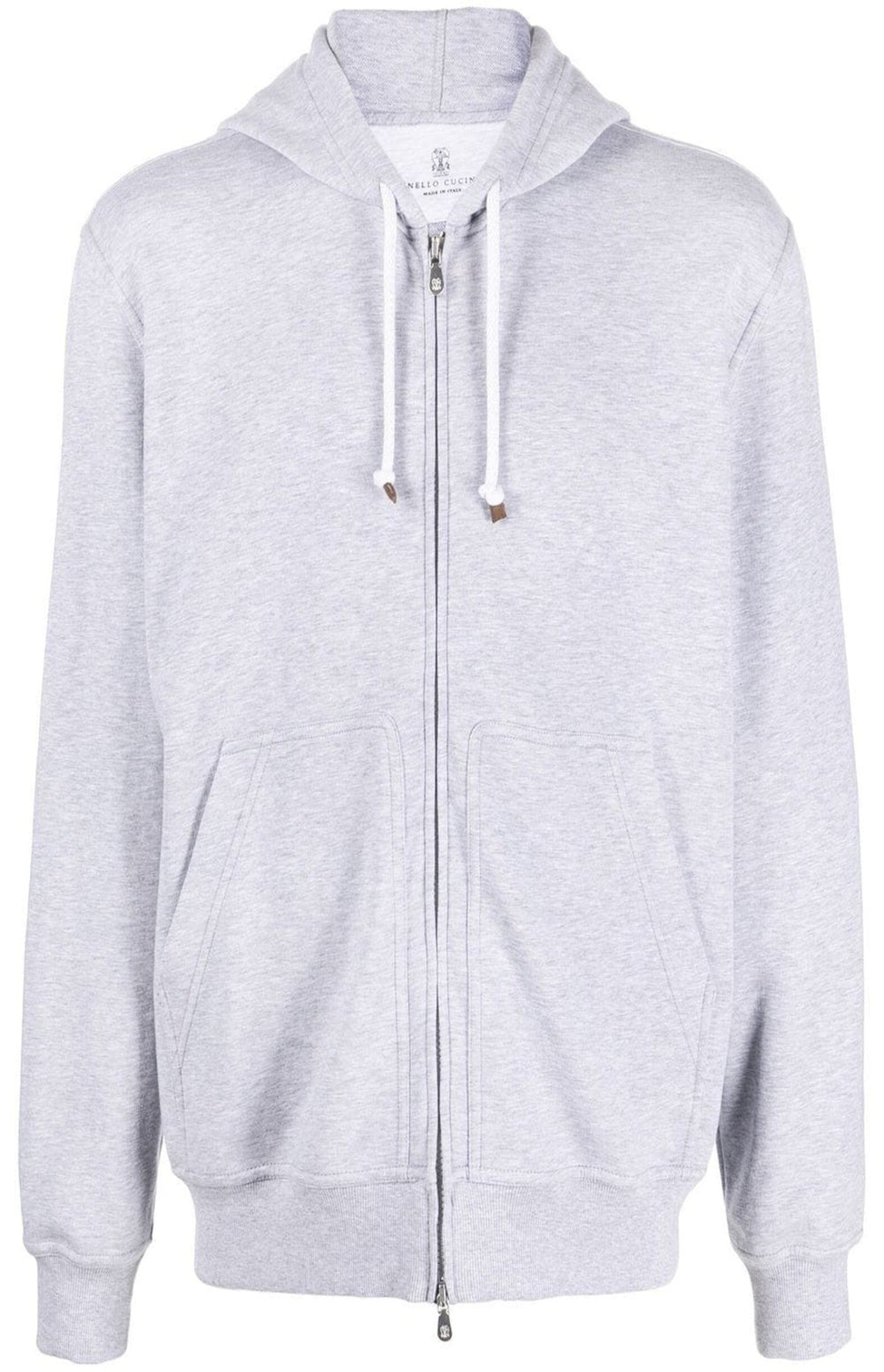 Zipped cotton-blend hoodie