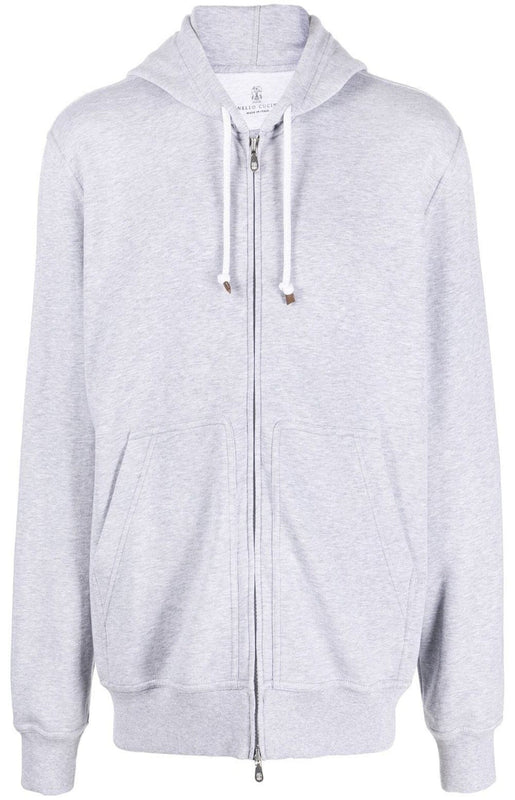 Zipped cotton-blend hoodie