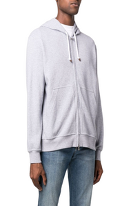 Zipped cotton-blend hoodie