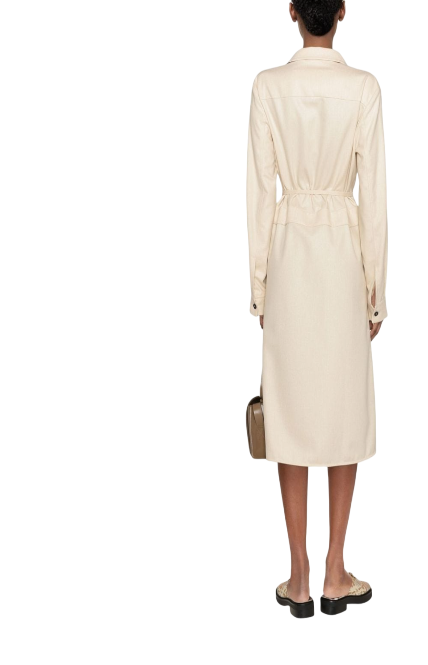 Load image into Gallery viewer, Belted wool shirt dress