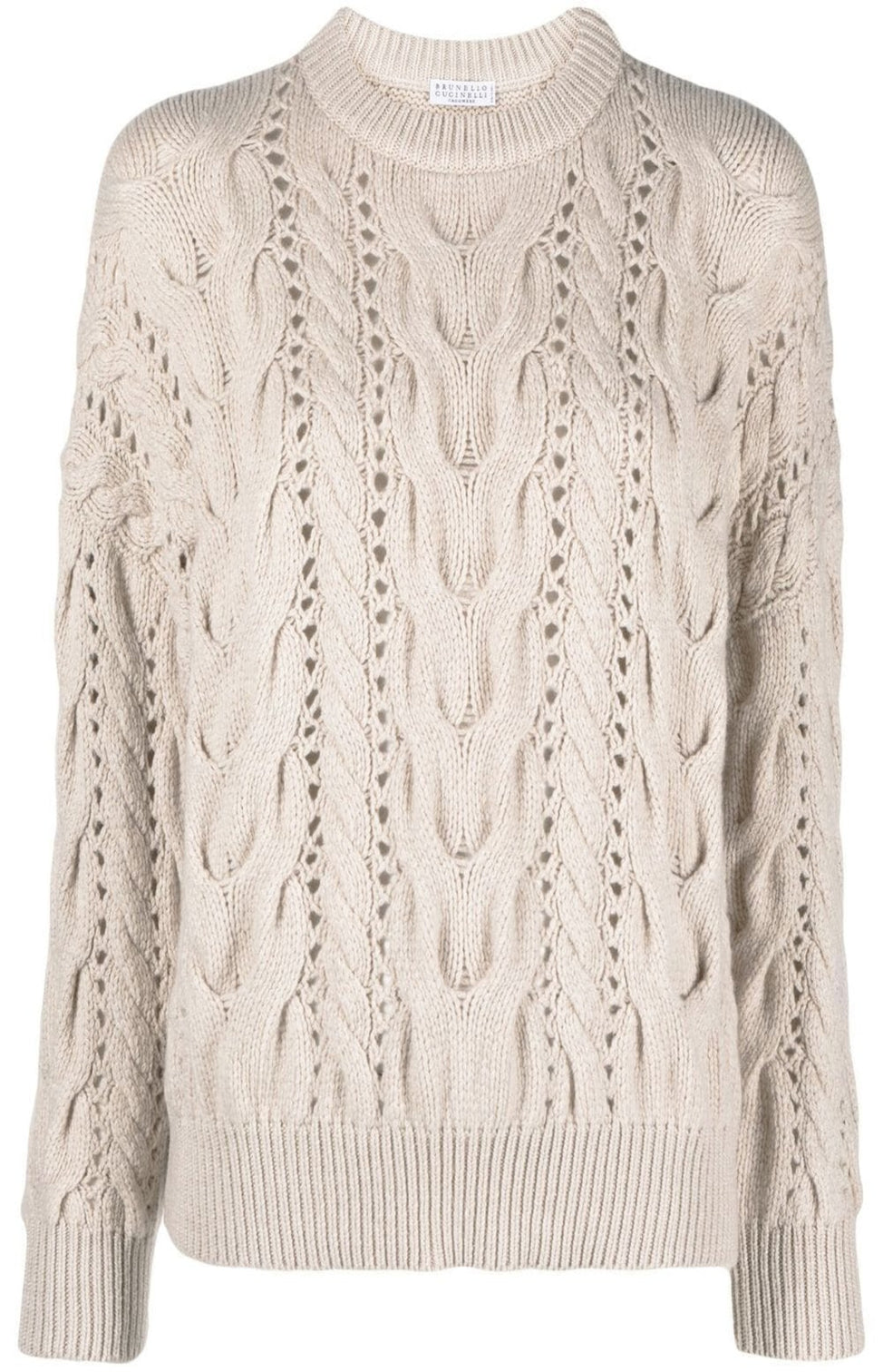 Openwork cable-knit jumper