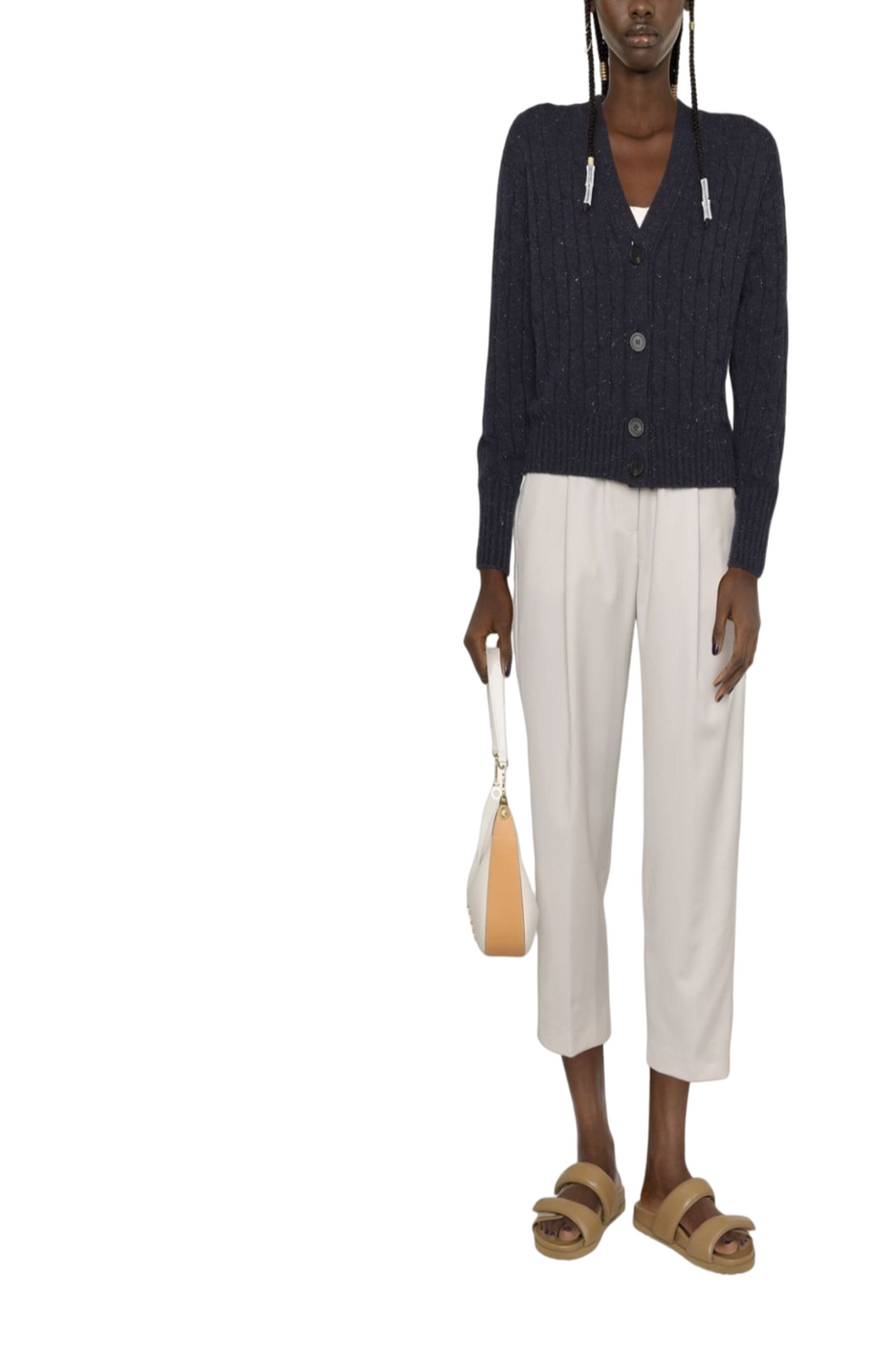 High-waist cropped trousers