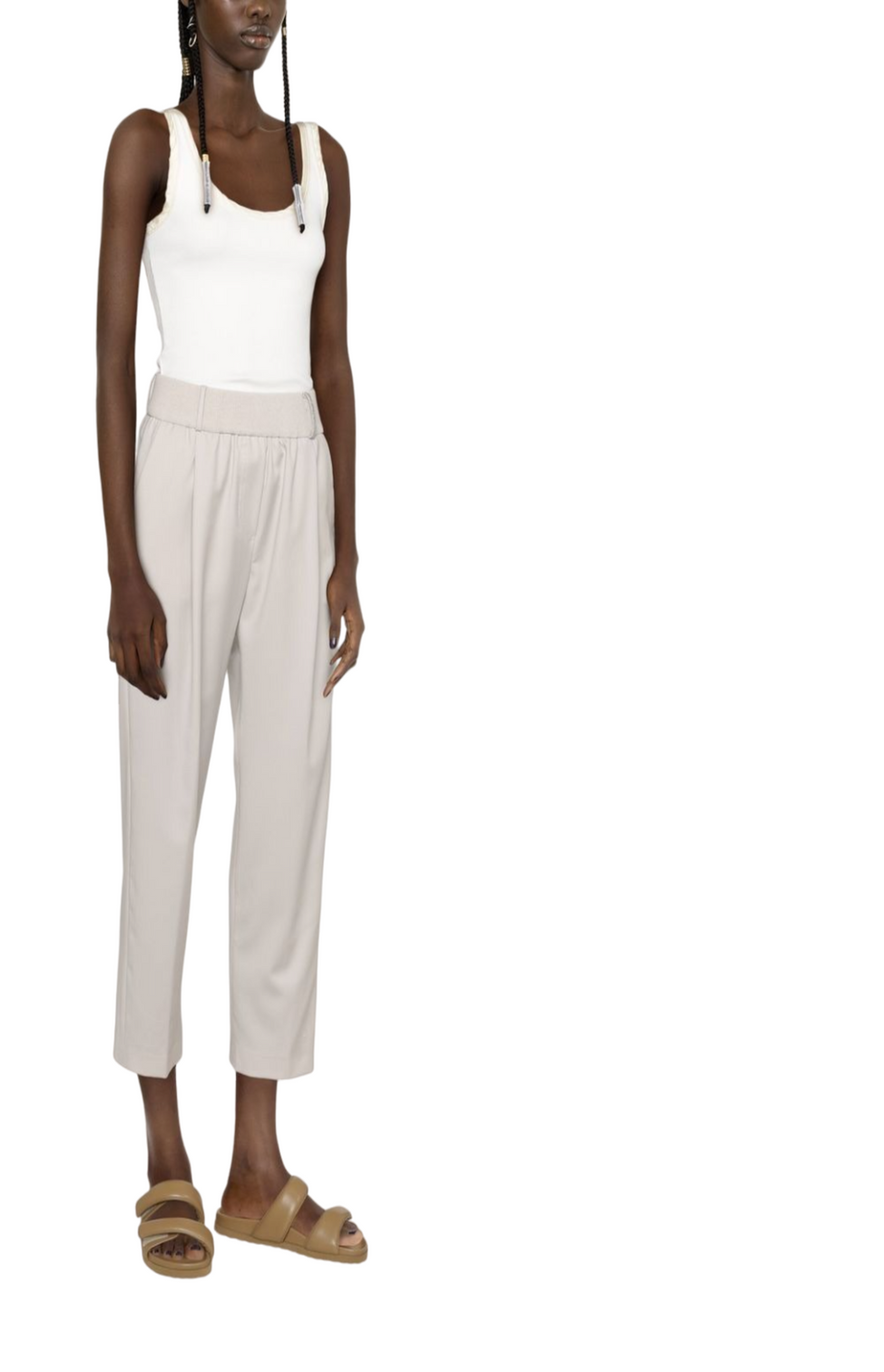 High-waist cropped trousers