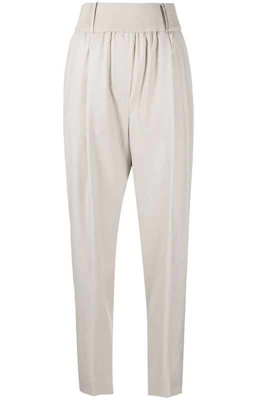 High-waist cropped trousers