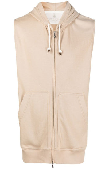 Sleeveless hooded jacket
