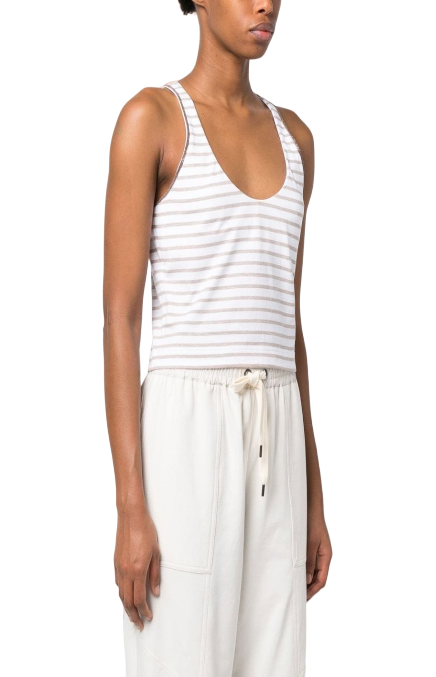 Load image into Gallery viewer, Scoop-neck striped vest top