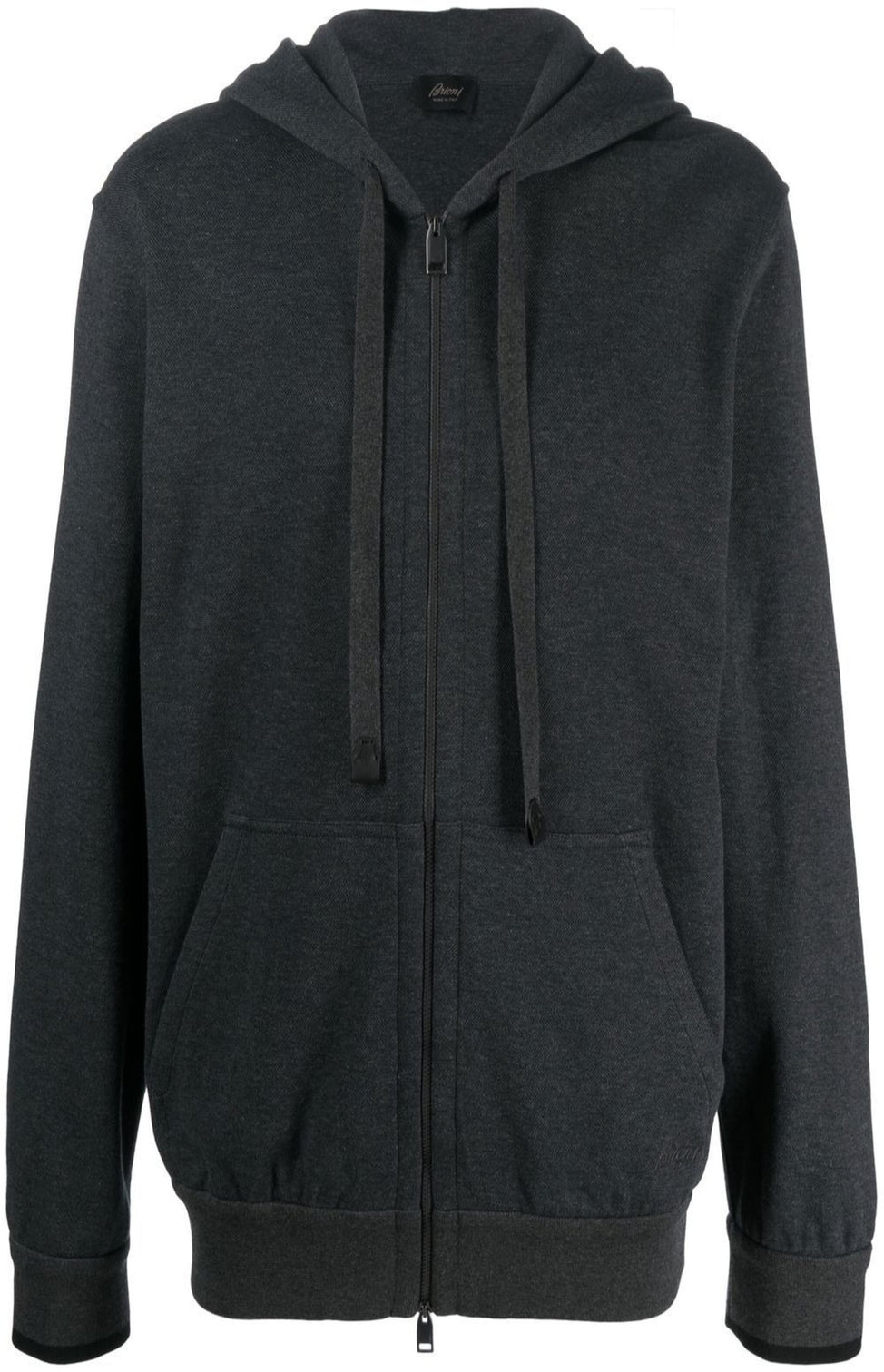 Zip-up long-sleeved hoodie