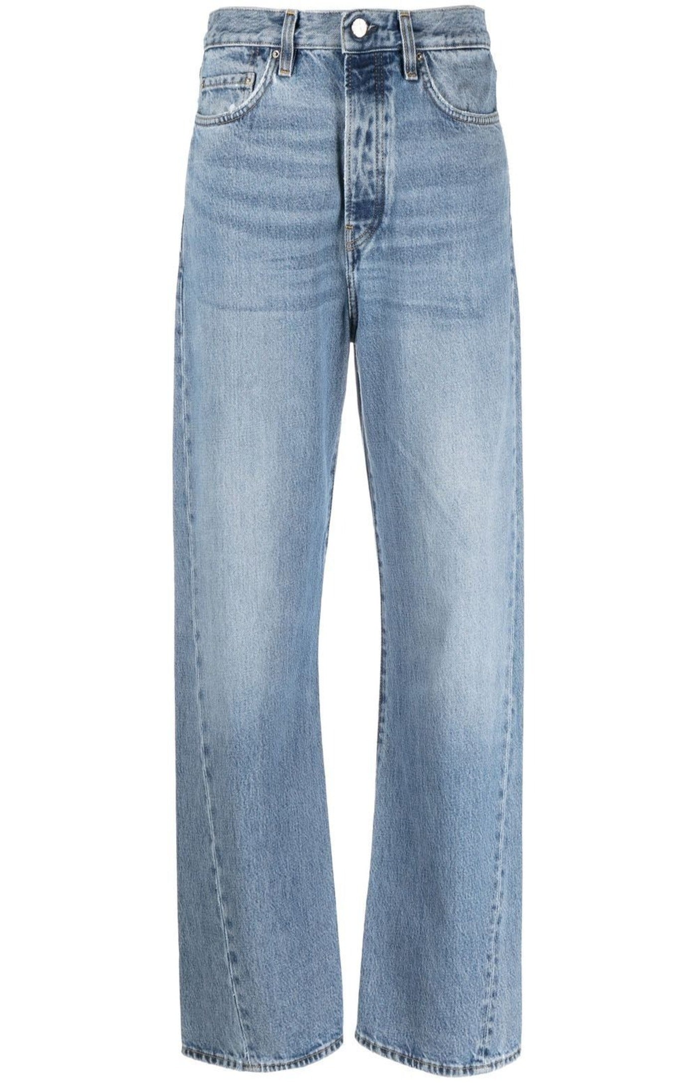 High-waist straight-leg jeans