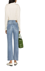 High-waist straight-leg jeans