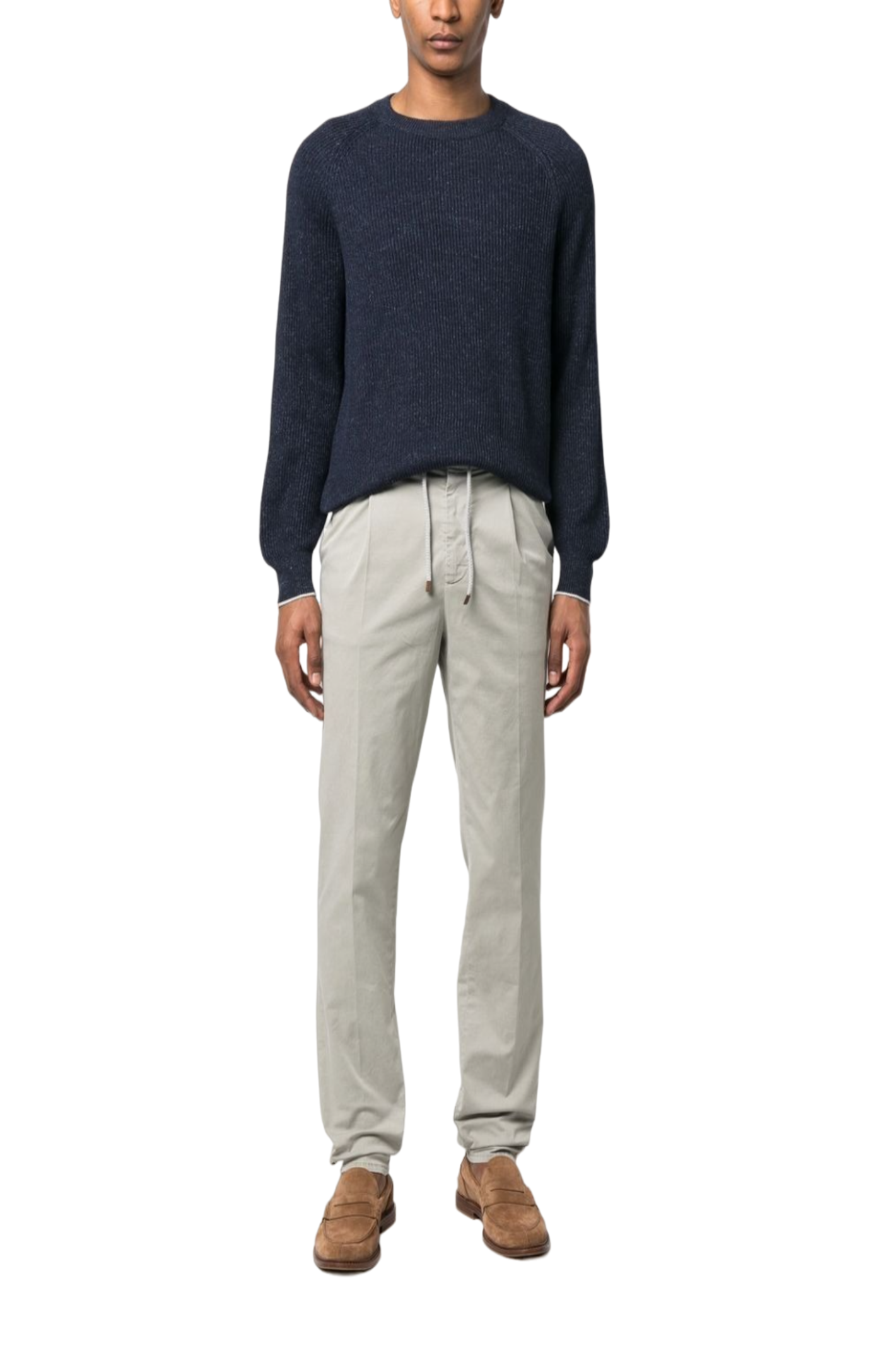 Load image into Gallery viewer, Drawstring-waist tapered trousers